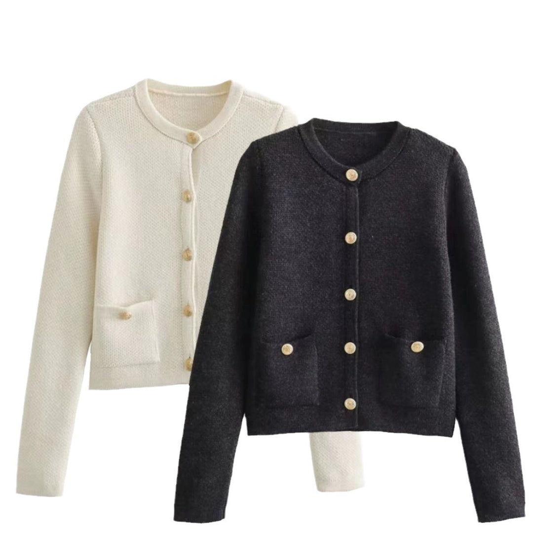 Lady cardigan with decorative buttons and pockets Lune London