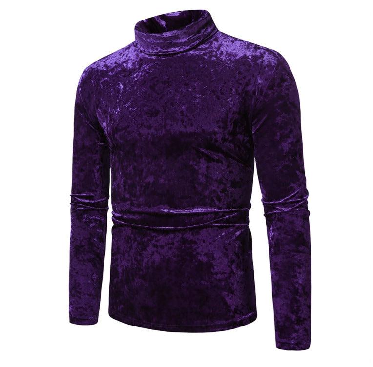 Elegant men's turtleneck sweater in velvet Lune London