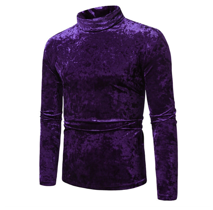 Elegant men's turtleneck sweater in velvet Lune London