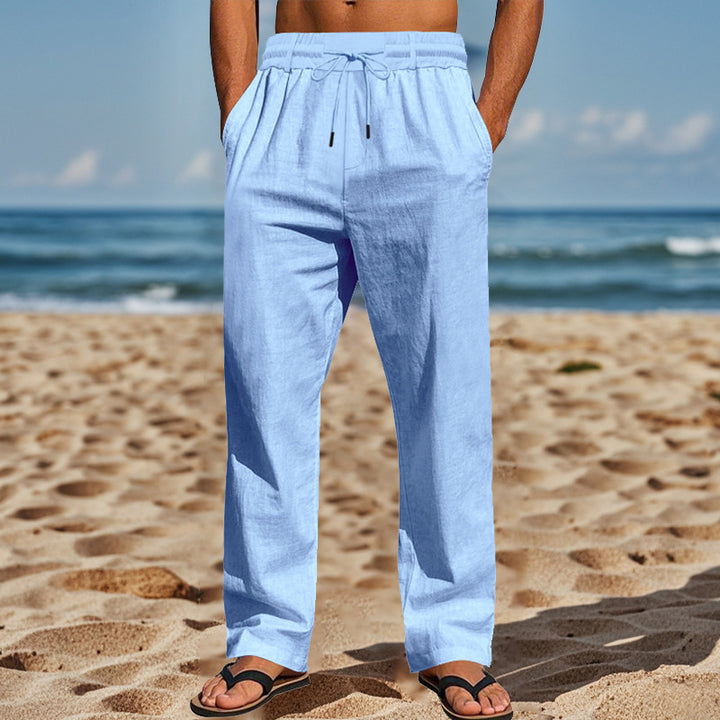 Casual beach pants for men with elastic waist and practical side pockets Lune London
