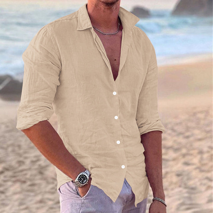 Men's Lightweight Casual Linen Button-Down Shirt Lune London
