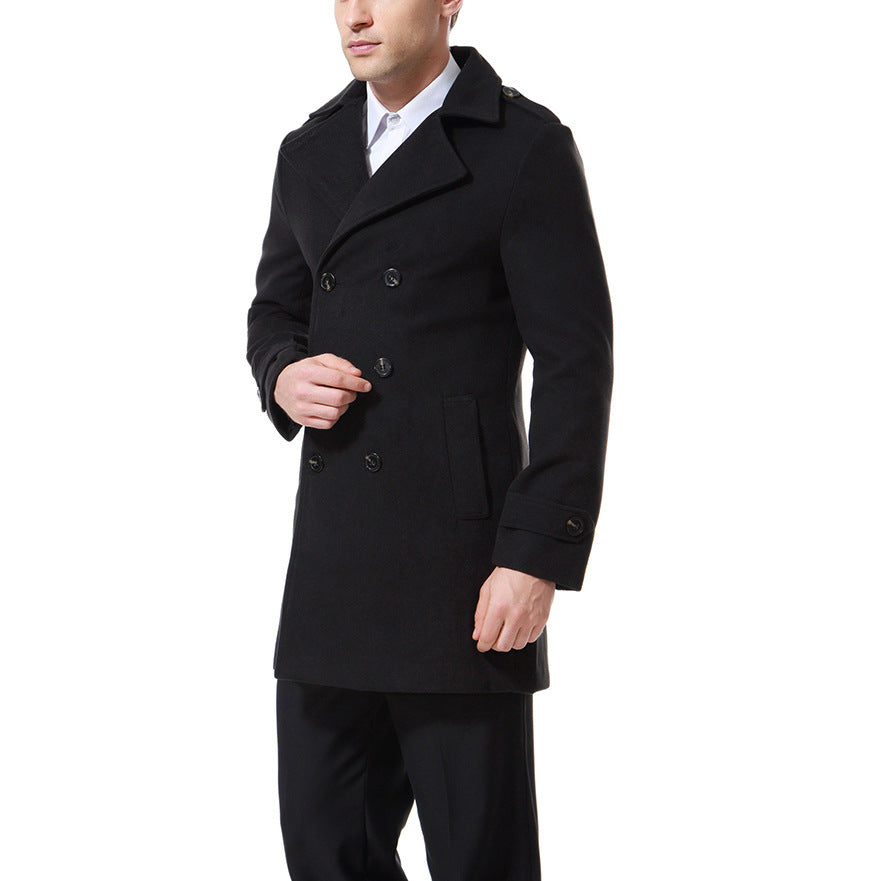 Fashionable men's trench coat with double flap and practical pockets Lune London