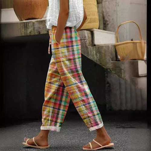 Pantalons d'été à carreaux pour femmes Chic & Stil