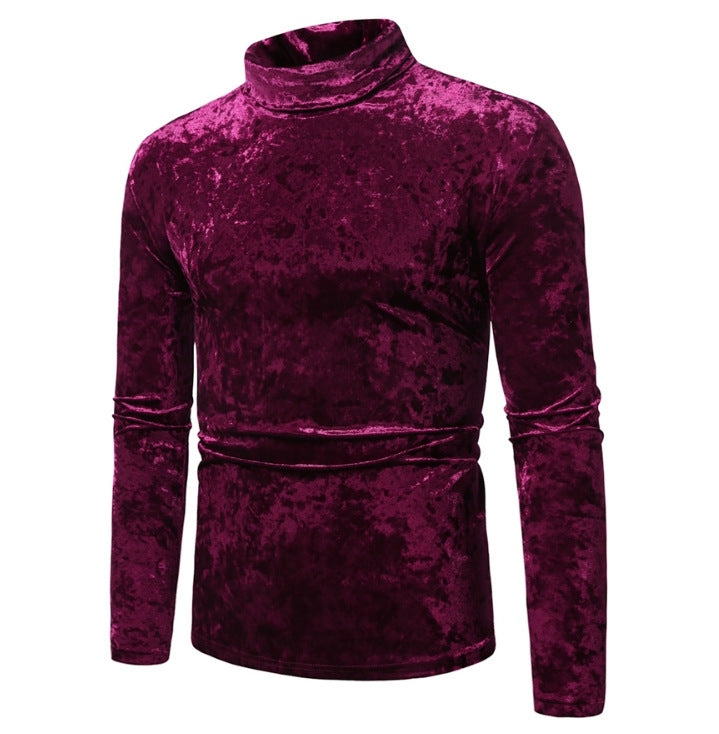 Elegant men's turtleneck sweater in velvet Lune London