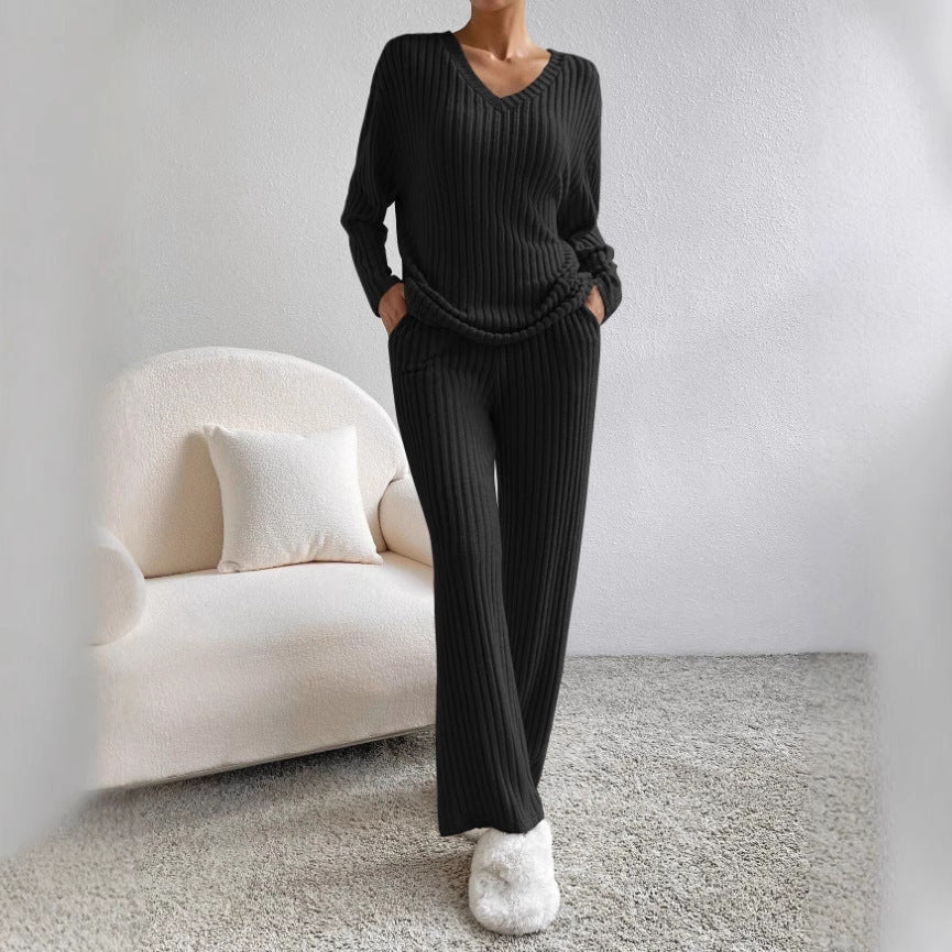 Comfortable ribbed knit jumpsuit for women in a loose fit Lune London