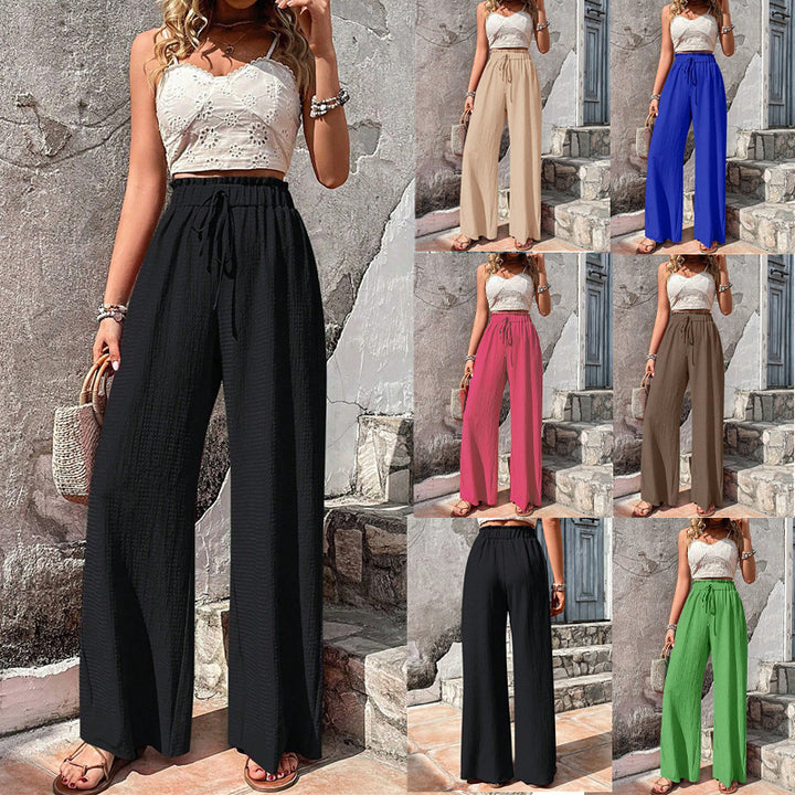 Loose summer pants for women with elastic waist and practical drawstring Lune London