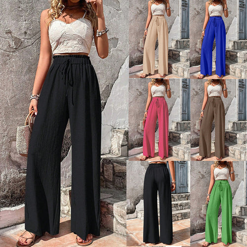 Loose summer pants for women with elastic waist and practical drawstring Lune London
