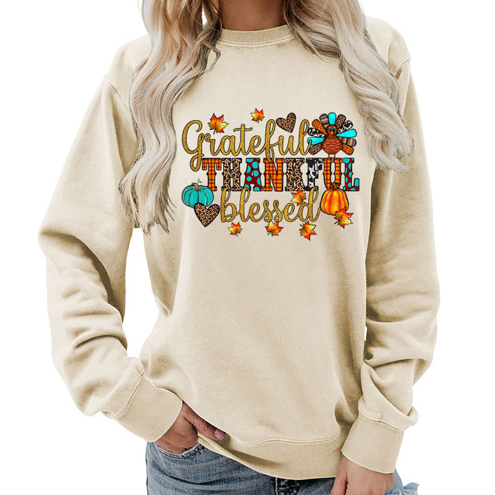 Sweatshirt pour femme avec motif de remerciement d'automne Chic & Stil