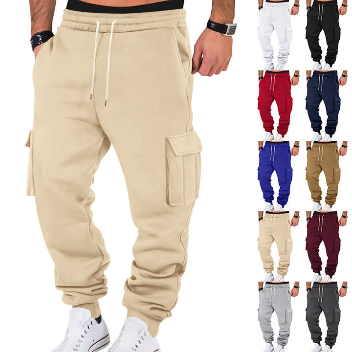 Men's cargo jogger pants with elastic waistband and handy pockets Lune London