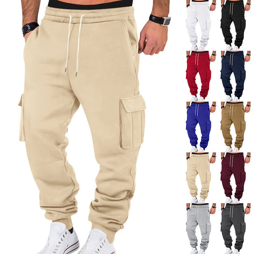 Men's cargo jogger pants with elastic waistband and handy pockets Lune London