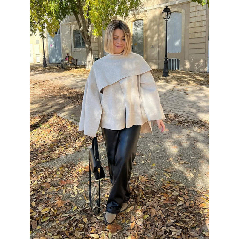 Ladies Elegant Hooded Jacket with Innovative Cut and Generous Sleeves Lune London