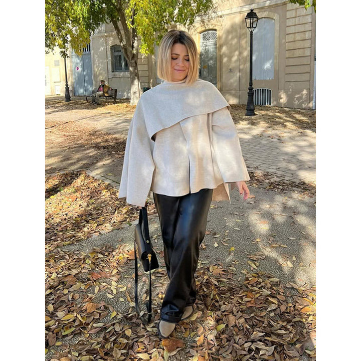 Ladies Elegant Hooded Jacket with Innovative Cut and Generous Sleeves Lune London