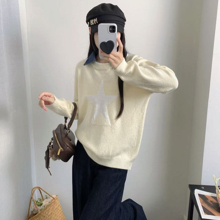 Pull décontracté pour femmes avec appliqué étoile Chic & Stil