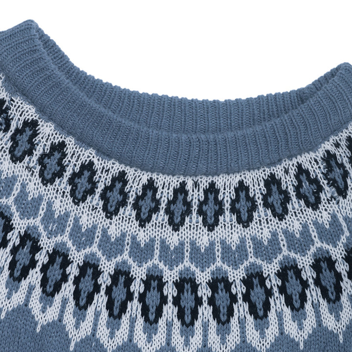Knitted sweater for women with Scandinavian pattern and generous fit Lune London