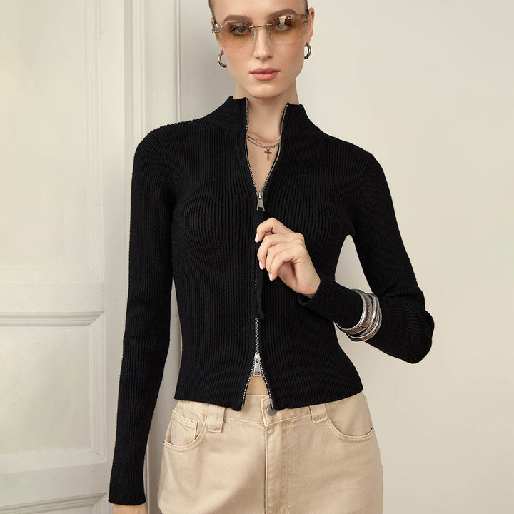 Pull en tricot côtelé pour femmes en mélange de coton doux avec une coupe élégante Chic & Stil