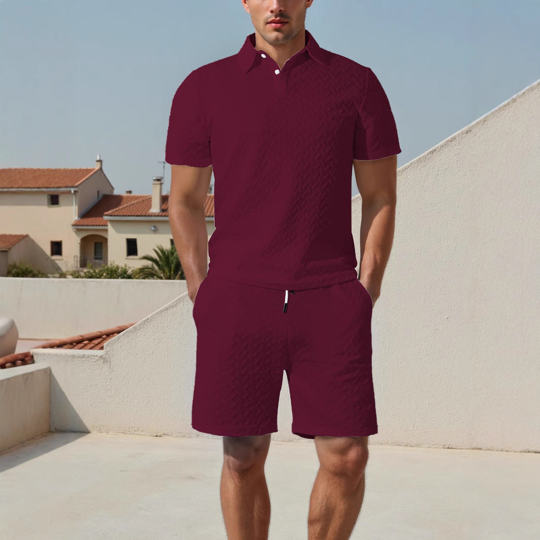 Men's polo and shorts set with breathable design and elastic waist Lune London
