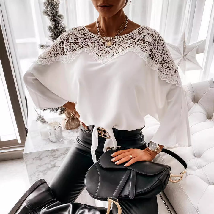 Ladies Elegant blouse with lace part Lune London