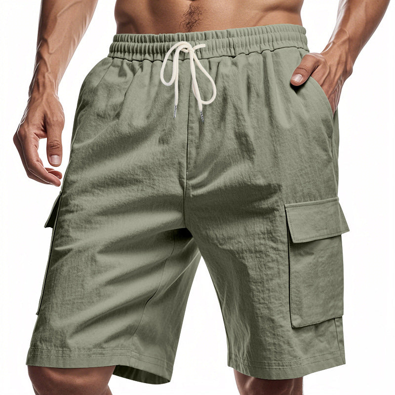 Shorts cargo pour hommes avec taille élastique et poches latérales pratiques Lune London