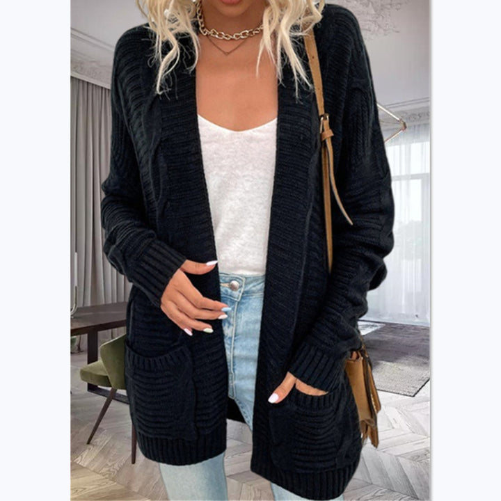 Women's knit cardigan with a structured design and large pockets Lune London