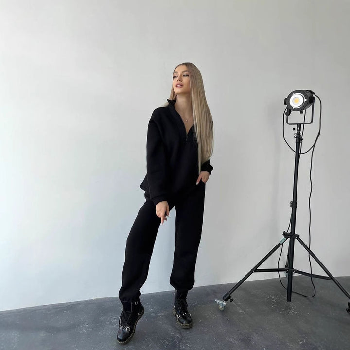 Women's casual sweatshirt jumpsuit and jogging pants with zipper Lune London