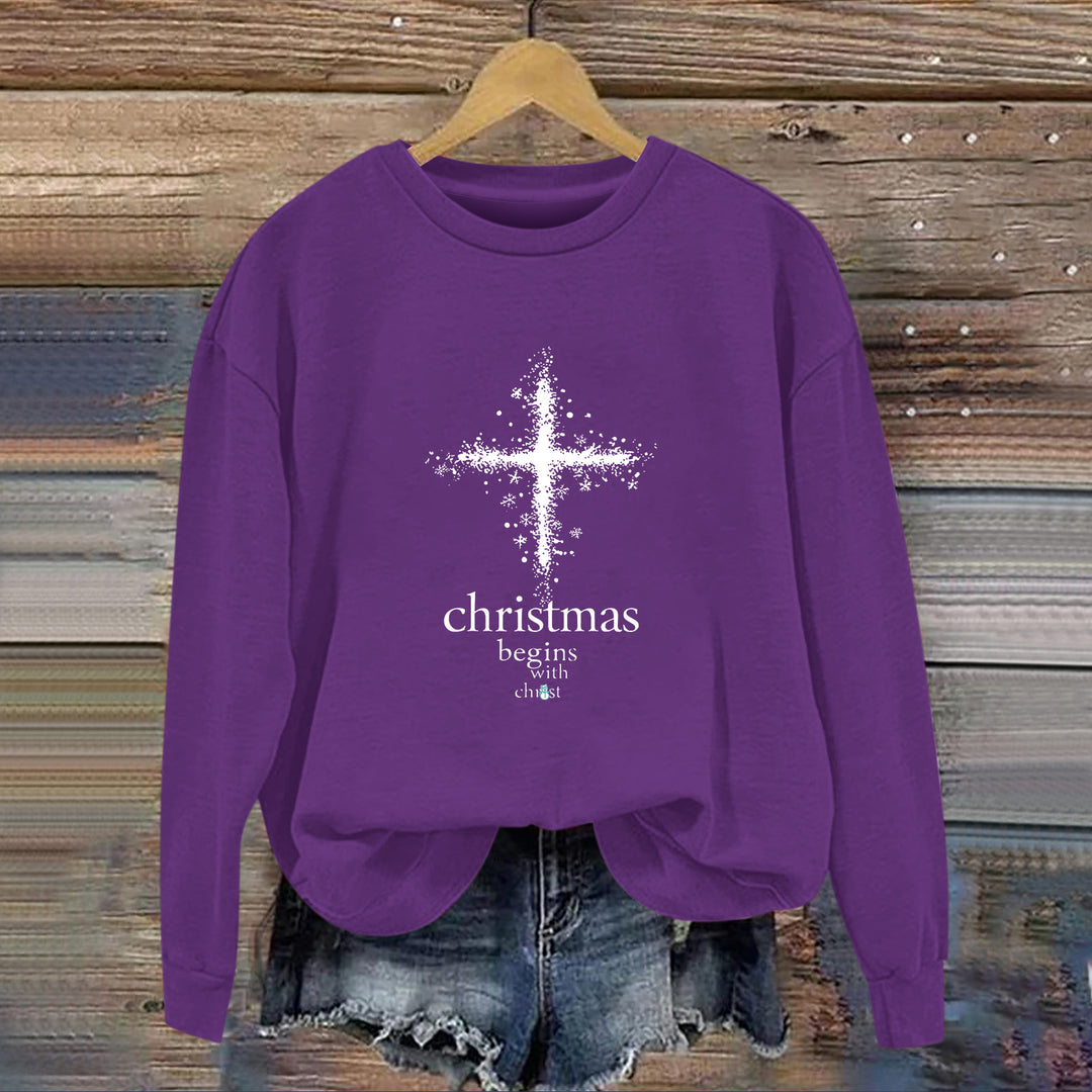 Sweat-shirt pour femmes avec motif chrétien et doublure intérieure douce Chic & Stil