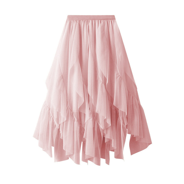 Voluminous tulle skirt for women with asymmetrical hem and multi-layer design Lune London