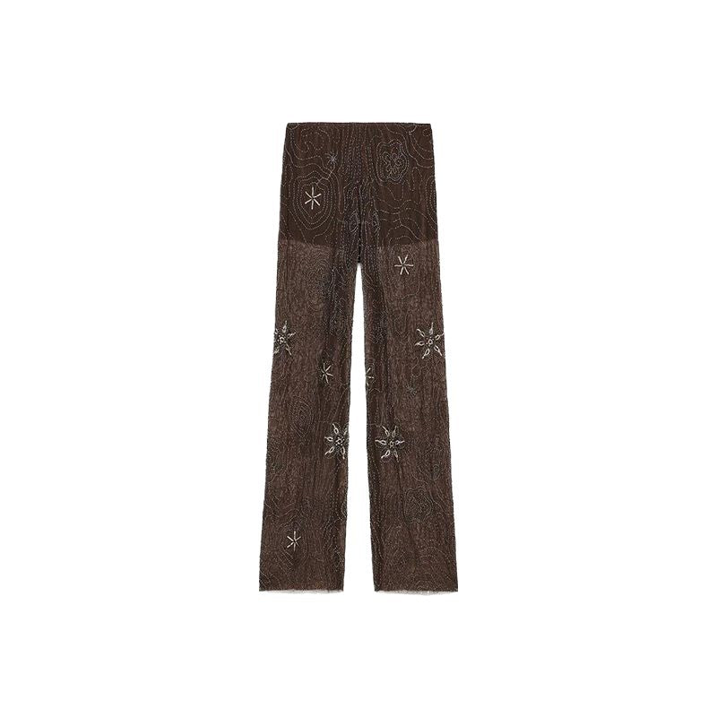 Ladies Elegant, embroidered Sequins Palazzo style Chic pants and Style
