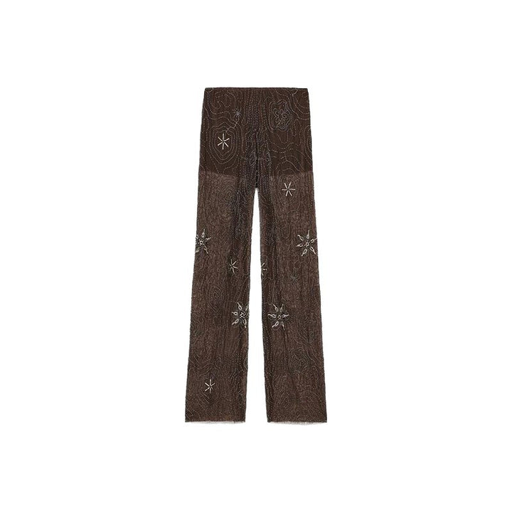 Ladies Elegant, embroidered Sequins Palazzo style Chic pants and Style