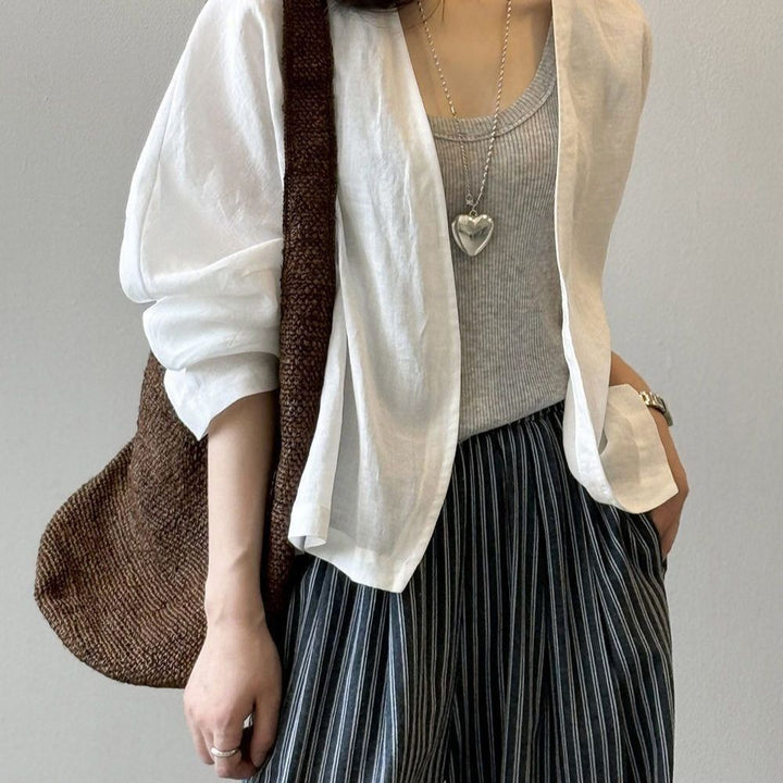Veste en lin décontractée pour femmes Chic & Stil