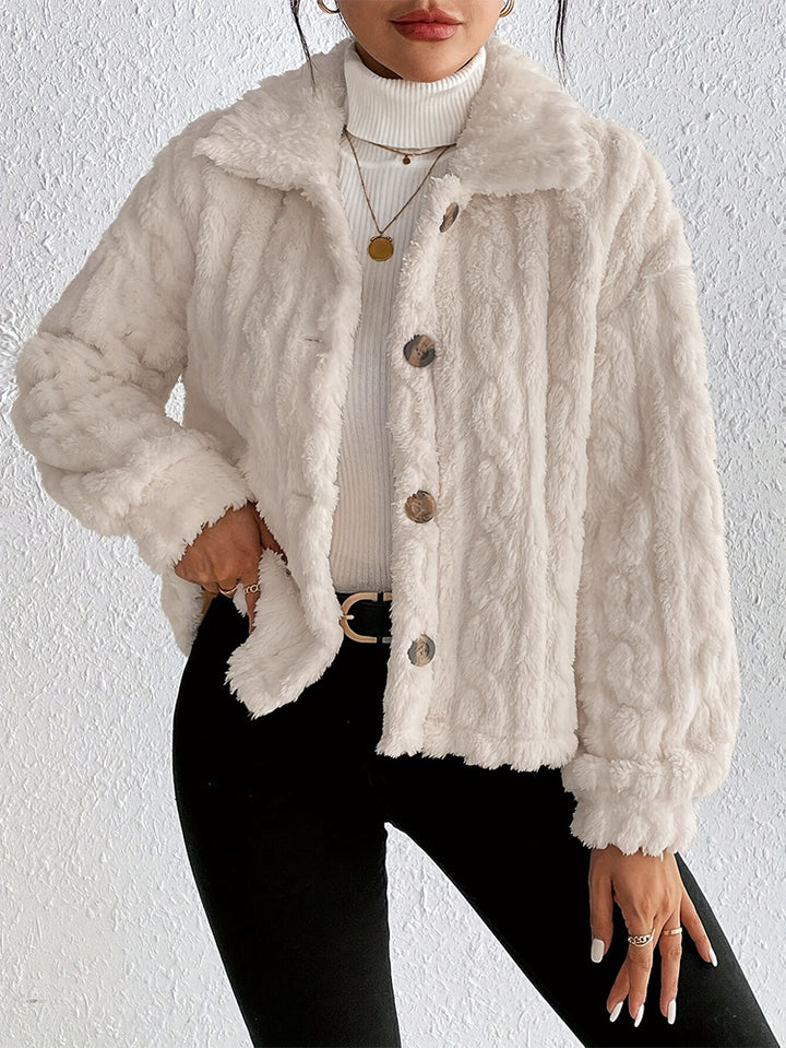 Ladies quilted plush with high collar Lune London