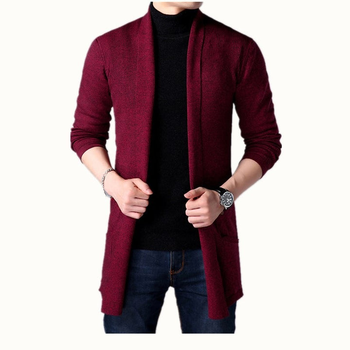 Casual knitted cardigan for men with an open cut and practical pockets Lune London