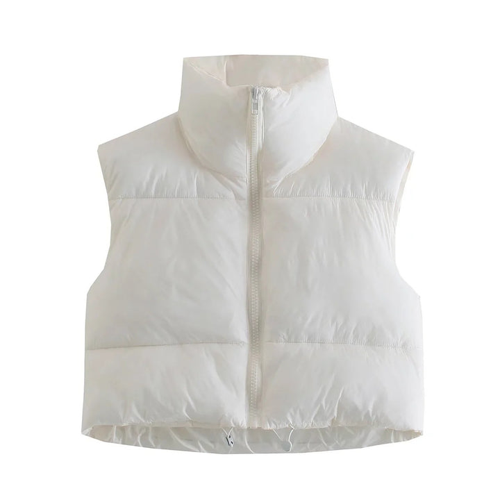 Ladies short quilted jacket with high collar Lune London