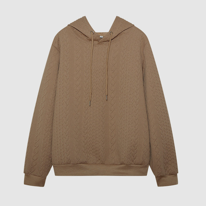 Casual knitted sweater for women with hood and textured design Lune London