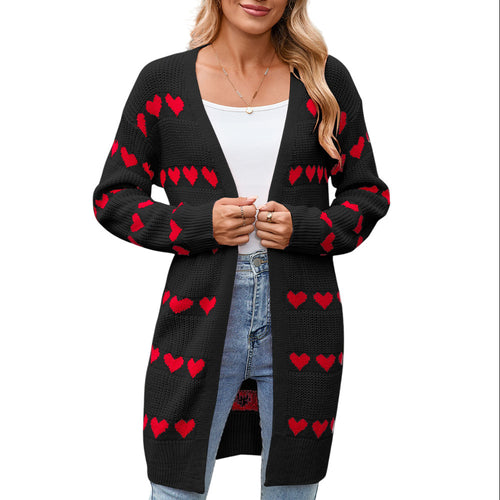 Cardigan pour femmes avec motif en forme de cœur Chic & Stil