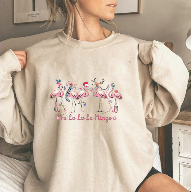 Sweatshirt pour femmes avec motif flamant rose original et coupe décontractée Chic & Stil