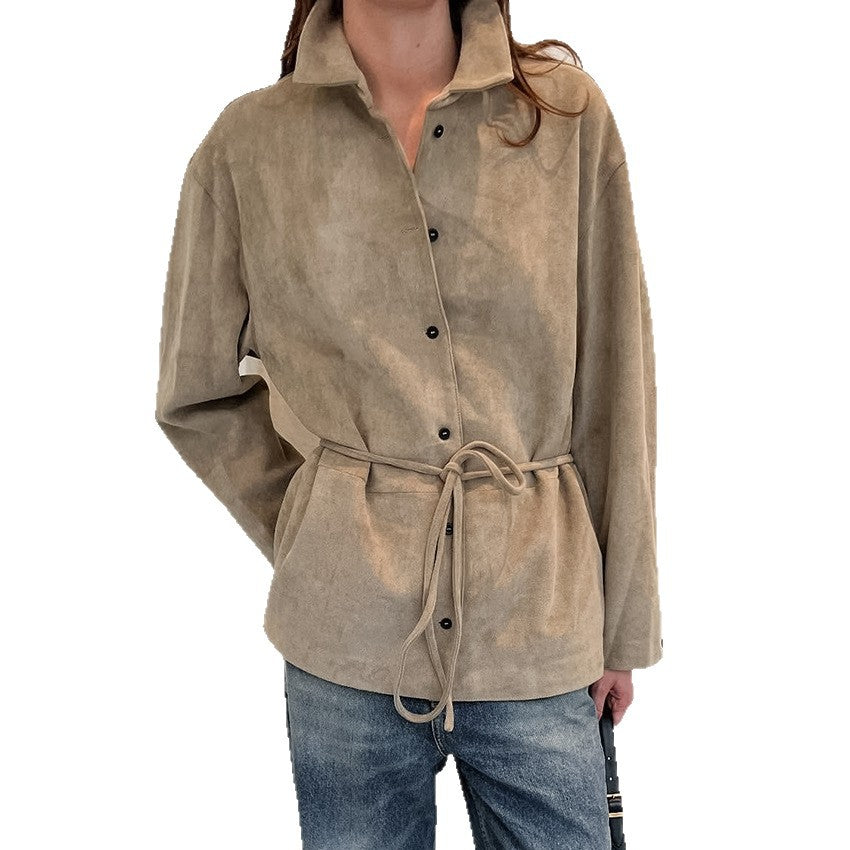 Velvet jacket for women with a belted waist and elegant details Lune London