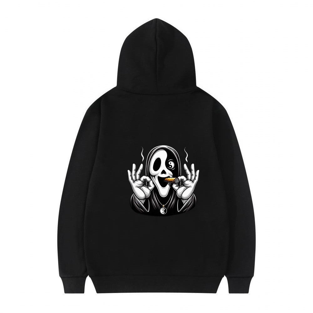Women's hoodie with artistic skull print and casual fit Chic & Stil