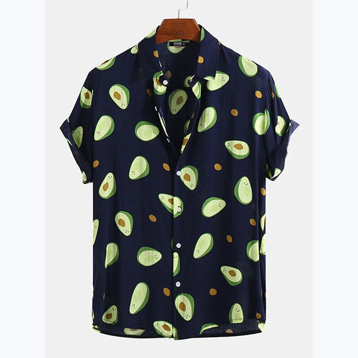 Short-sleeved shirt for men with fresh avocado pattern Lune London
