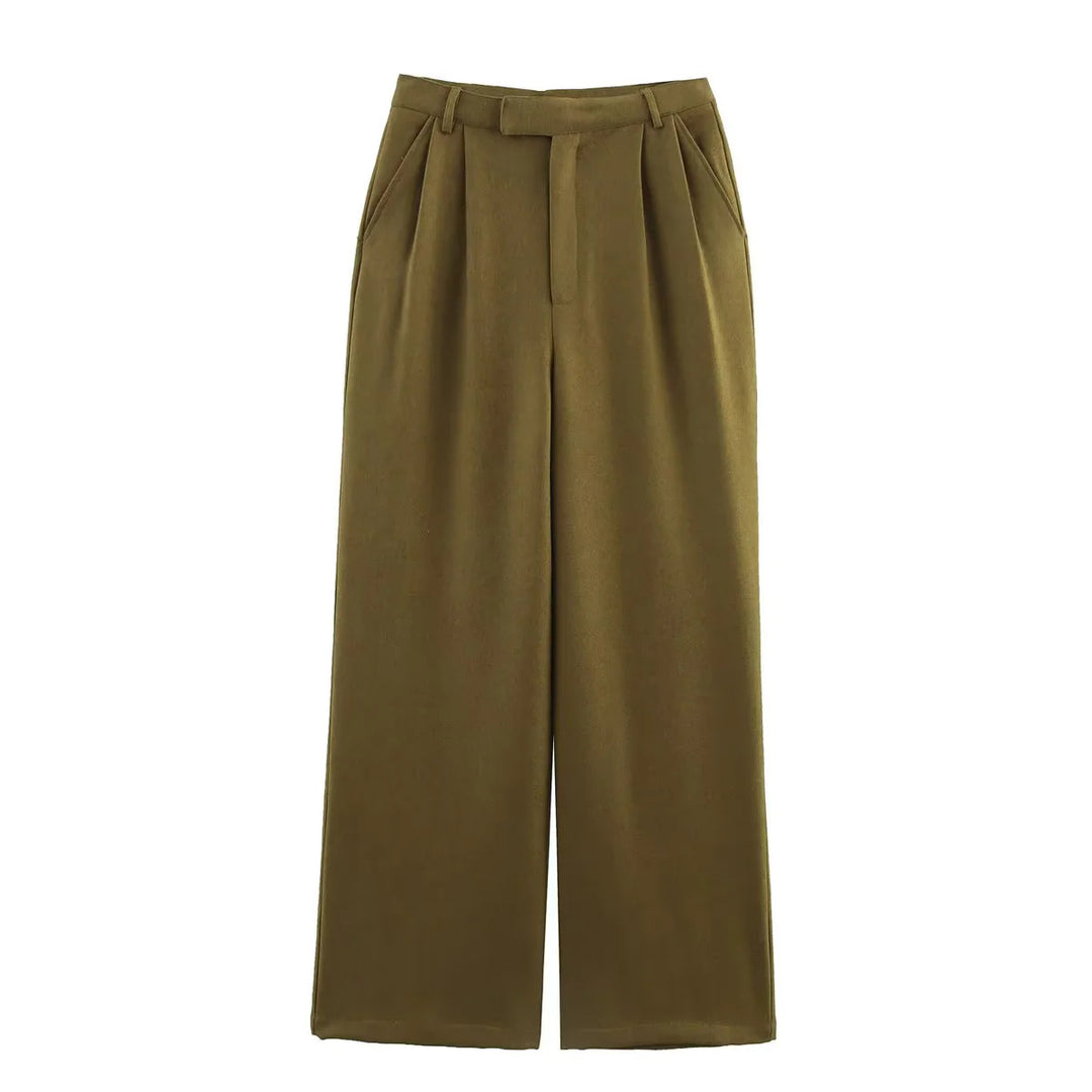 Elegant Palazzo Pants for Women with Pleats and High Waist Lune London