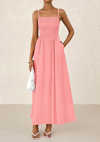 Maxi dress for women with elastic top and flowing skirt Lune London