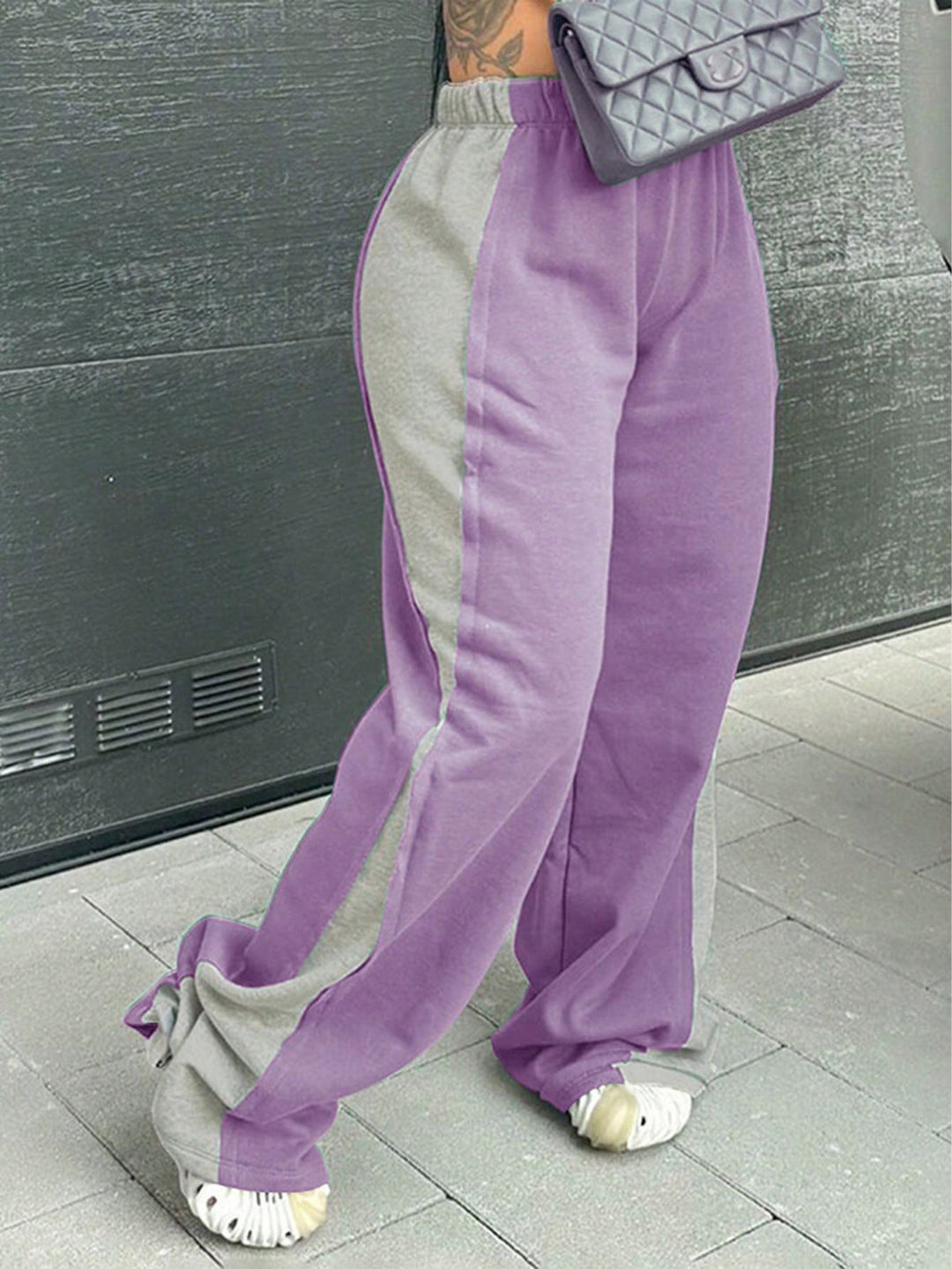 Casual women's sports pants with colorful side inserts and an elastic waistband Lune London