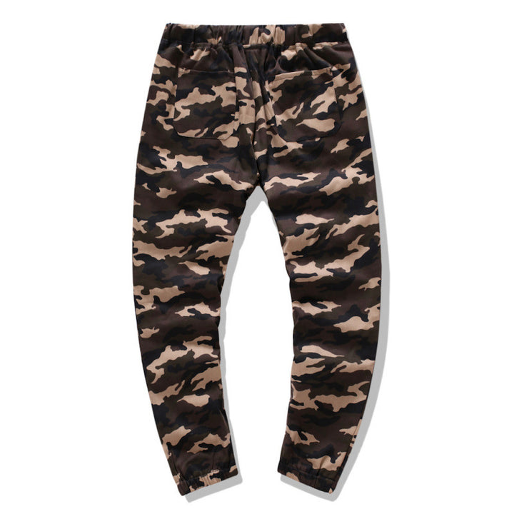Men's cargo pants with modern camouflage design and elastic waistband Lune London