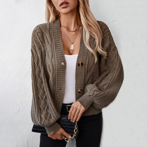 Women’s knitted jacket with a decorative braid design and a soft, textured material Lune London