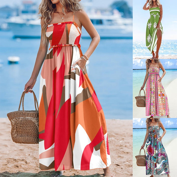 Boho maxi dress for women with adjustable straps Lune London