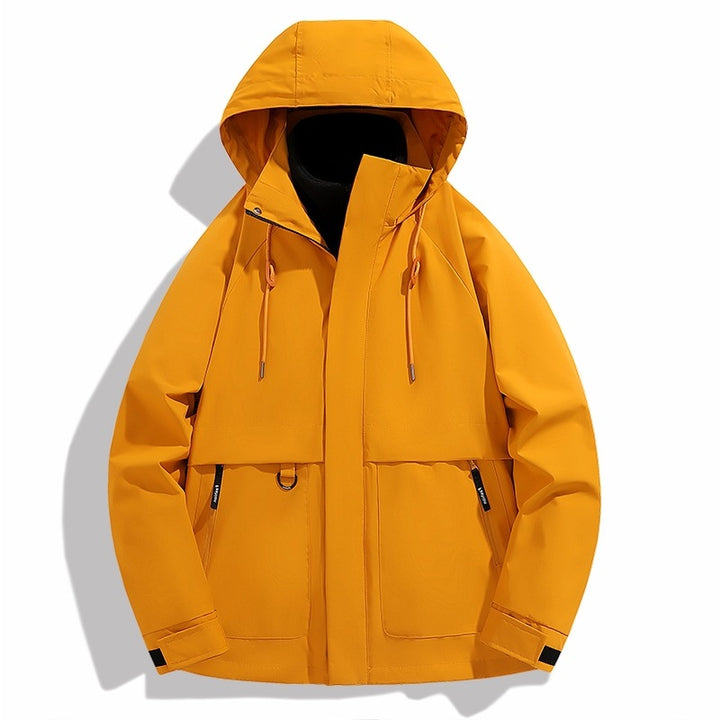 Men's waterproof outdoor jacket with adjustable hood and practical pockets Lune London