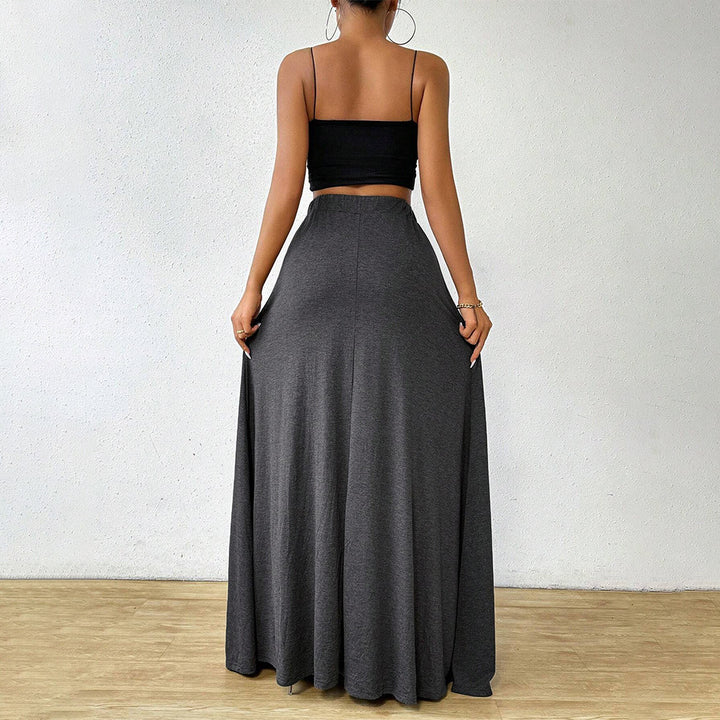Jupe maxi pour femme avec cordon de serrage ajustable et taille élastique Chic & Stil