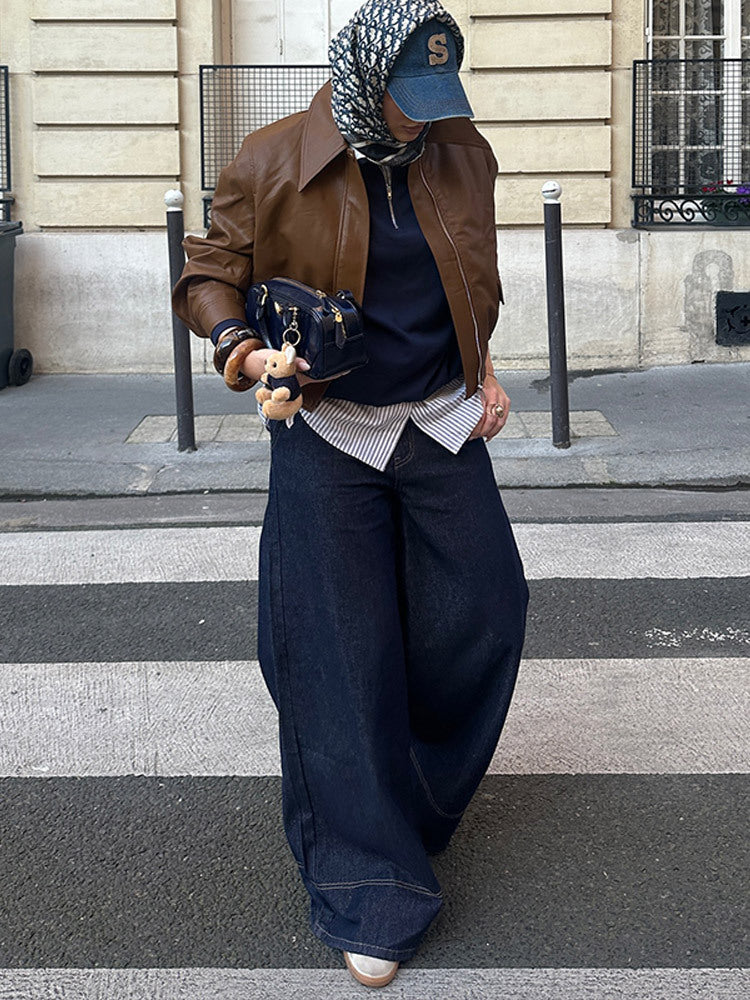 Cropped faux leather jacket for women with a modern style Lune London