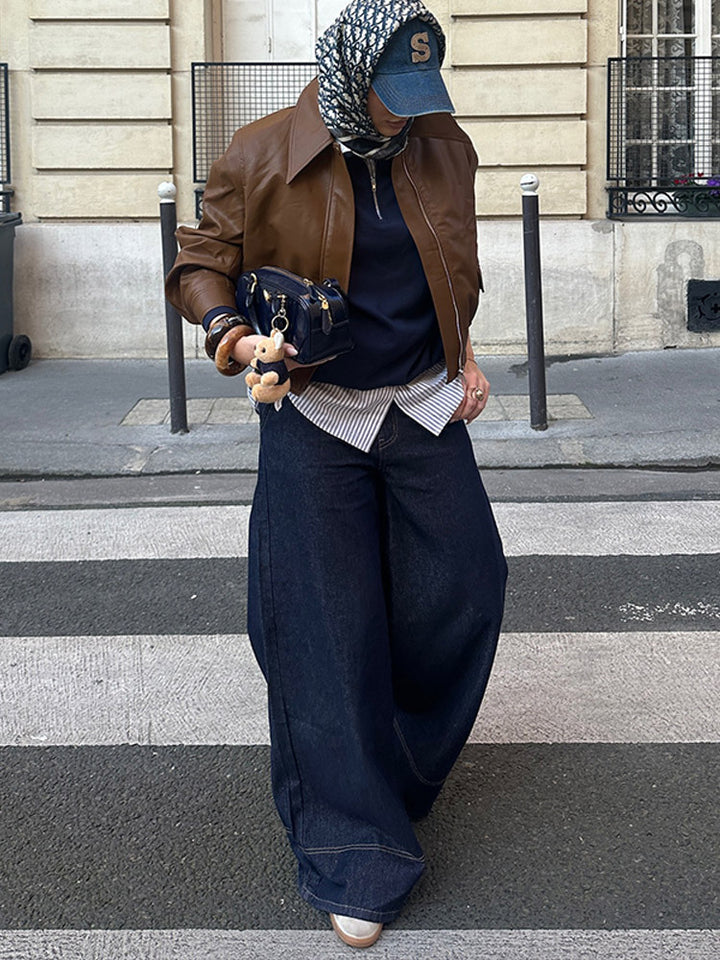 Cropped faux leather jacket for women with a modern style Lune London