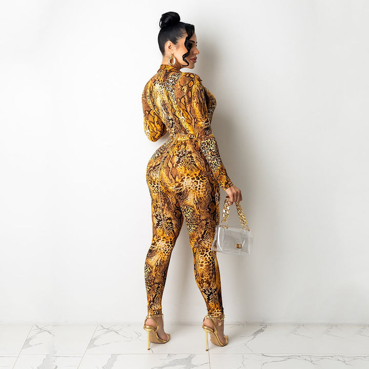 Ladies Exotic Animal Print Bodysuit Lune London