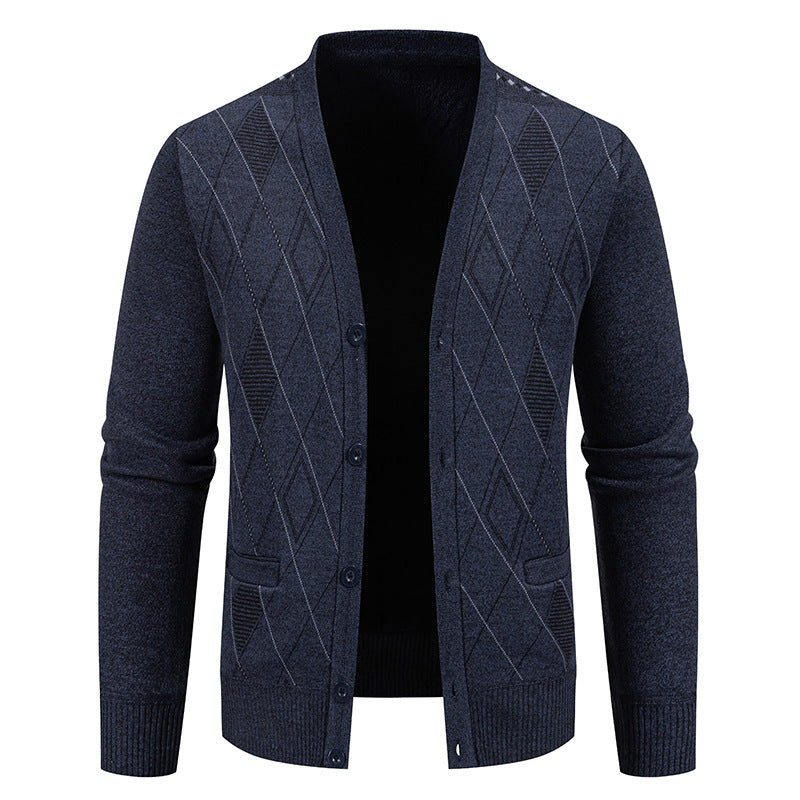 Men's knitted jacket with an elegant diamond structure Lune London